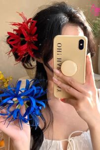 Kẹp Tóc Hoa Bỉ Ngạn Đỏ - Kẹp Tóc Chụp Ảnh