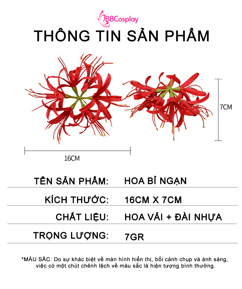 Kẹp Tóc Hoa Bỉ Ngạn Đỏ - Kẹp Tóc Chụp Ảnh