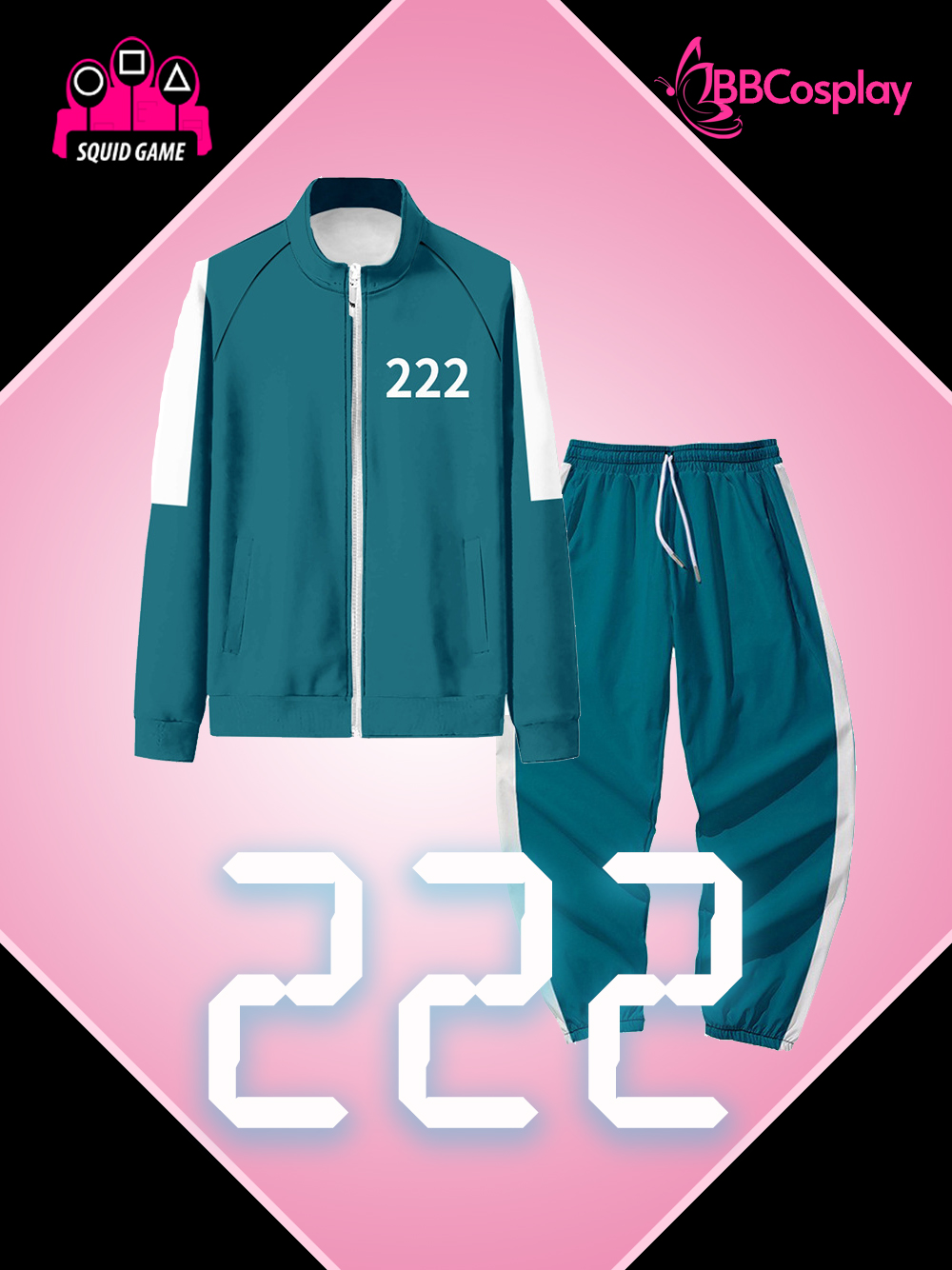 Đồ Người Chơi 222 Trò Chơi Con Mực - Màu Xanh Nhạt