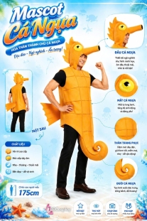 Trang Phục Mascot Con Cá Ngựa Vàng