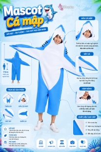 Trang Phục Mascot Con Cá Mập Tralalero Tralala Bằng Vải