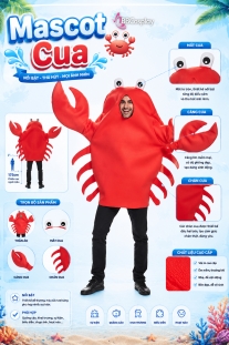Trang Phục Mascot Con Cua Hoàng Đế Rang Me