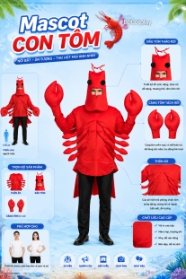 Trang Phục Mascot Con Tôm Hùm Hấp Hành