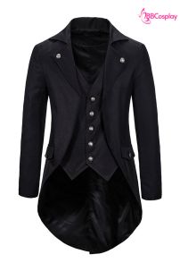 Vest Đuôi Tôm Quản Gia Đen Vải Kaki