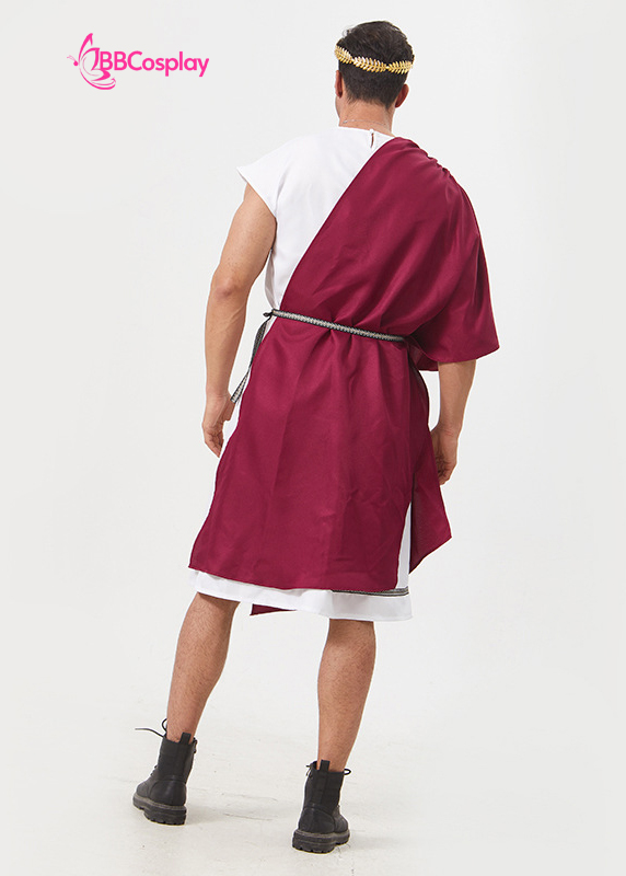 Đồ Thần Thoại Hy Lạp Thần Dionysus Áo Trắng Choàng Đỏ - Vải Kaki
