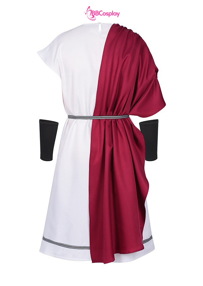 Đồ Thần Thoại Hy Lạp Thần Dionysus Áo Trắng Choàng Đỏ - Vải Kaki