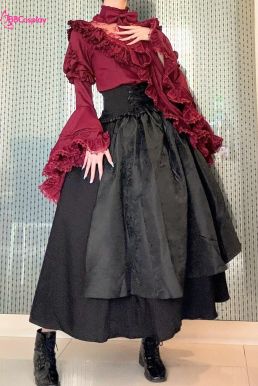 Trang Phục Nữ Tước Hoa Hồng Đen Steampunk