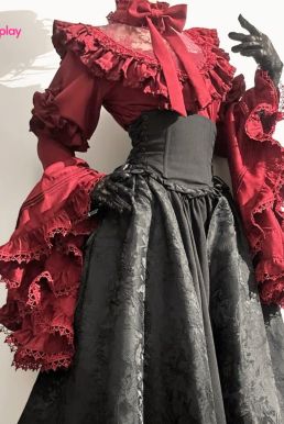 Trang Phục Nữ Tước Hoa Hồng Đen Steampunk