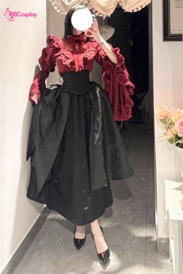 Trang Phục Nữ Tước Hoa Hồng Đen Steampunk
