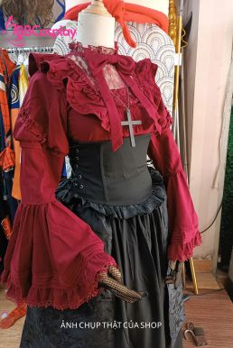 Trang Phục Nữ Tước Hoa Hồng Đen Steampunk