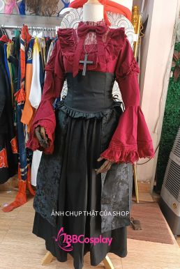 Trang Phục Nữ Tước Hoa Hồng Đen Steampunk