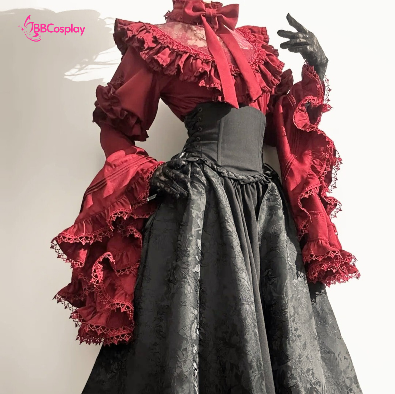 Trang Phục Nữ Tước Hoa Hồng Đen Steampunk
