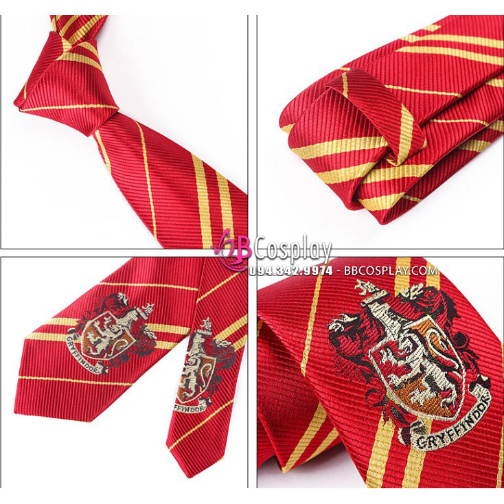 Cà Vạt Trường Phù Thuỷ Hogwarts - Godric Gryffindor (Có Logo)