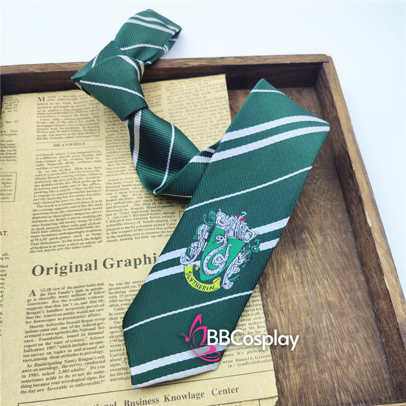 Cà Vạt Trường Phù Thuỷ Hogwarts -  Salazar Slytherin (Có Logo)