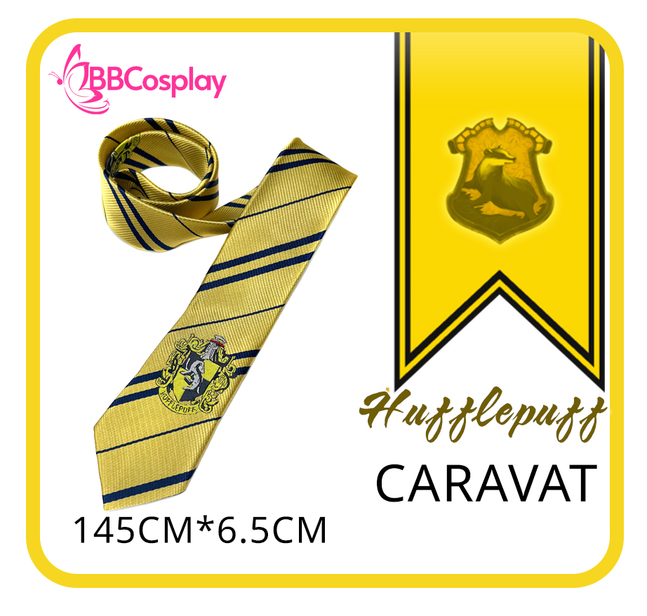 Cà Vạt Trường Phù Thuỷ Hogwarts - Helga Hufflepuff (Có Logo)