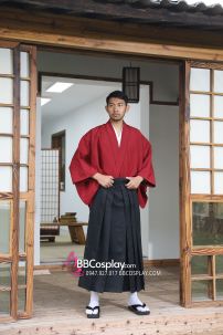 Đồ Samurai Áo Đỏ Quần Đen - HÀNG MAY