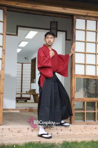 Đồ Samurai Áo Đỏ Quần Đen - HÀNG MAY