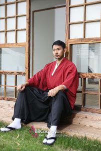 Đồ Samurai Áo Đỏ Quần Đen - HÀNG MAY
