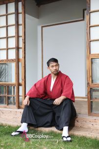 Đồ Samurai Áo Đỏ Quần Đen - HÀNG MAY