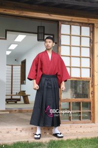 Đồ Samurai Áo Đỏ Quần Đen - HÀNG MAY