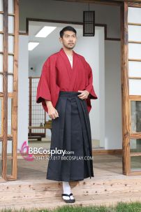 Đồ Samurai Áo Đỏ Quần Đen - HÀNG MAY