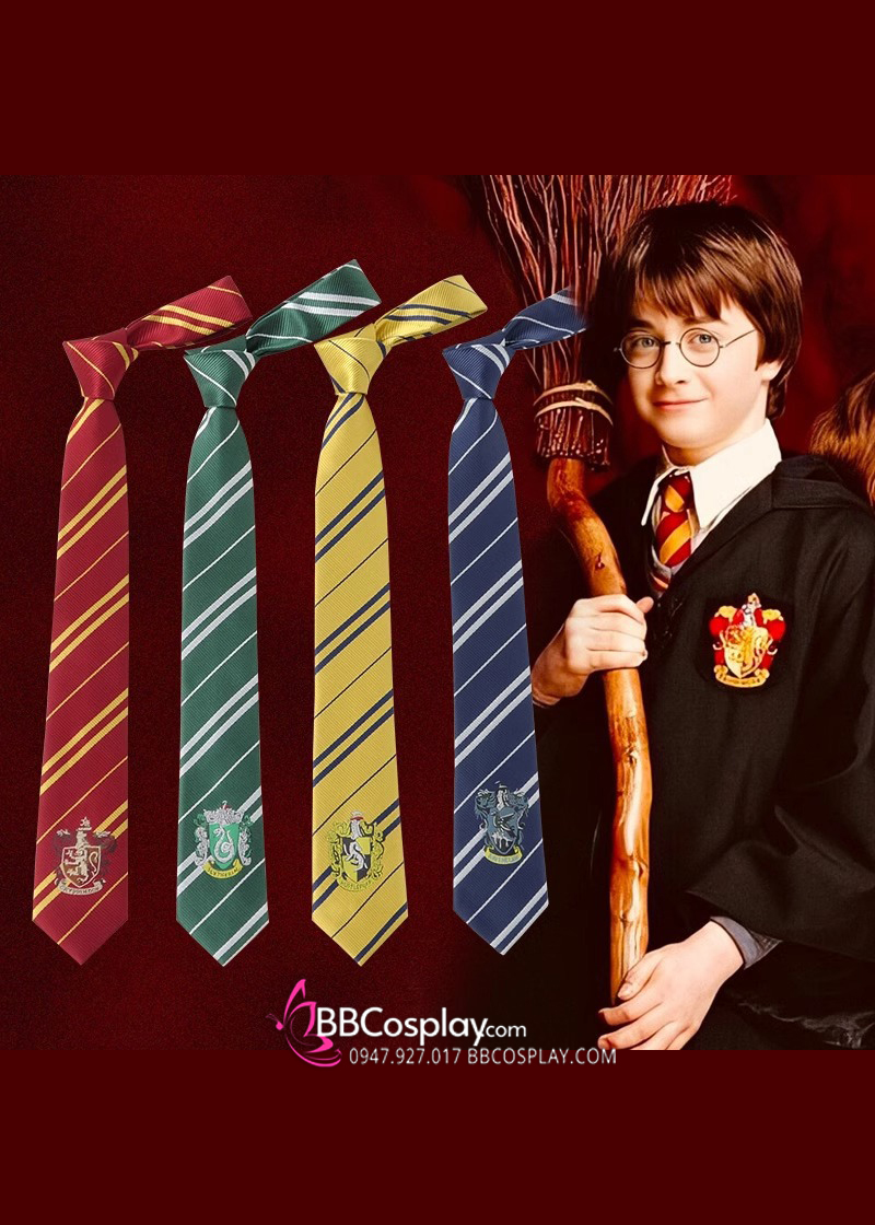 Cà Vạt Trường Phù Thuỷ Hogwarts - Rowena Ravenclaw (Có Logo)