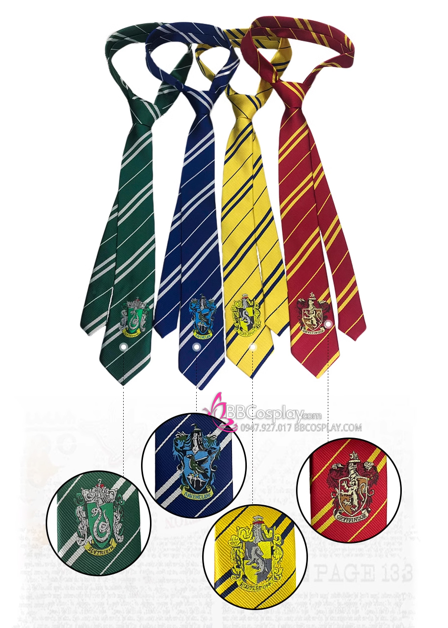 Cà Vạt Trường Phù Thuỷ Hogwarts - Rowena Ravenclaw (Có Logo)