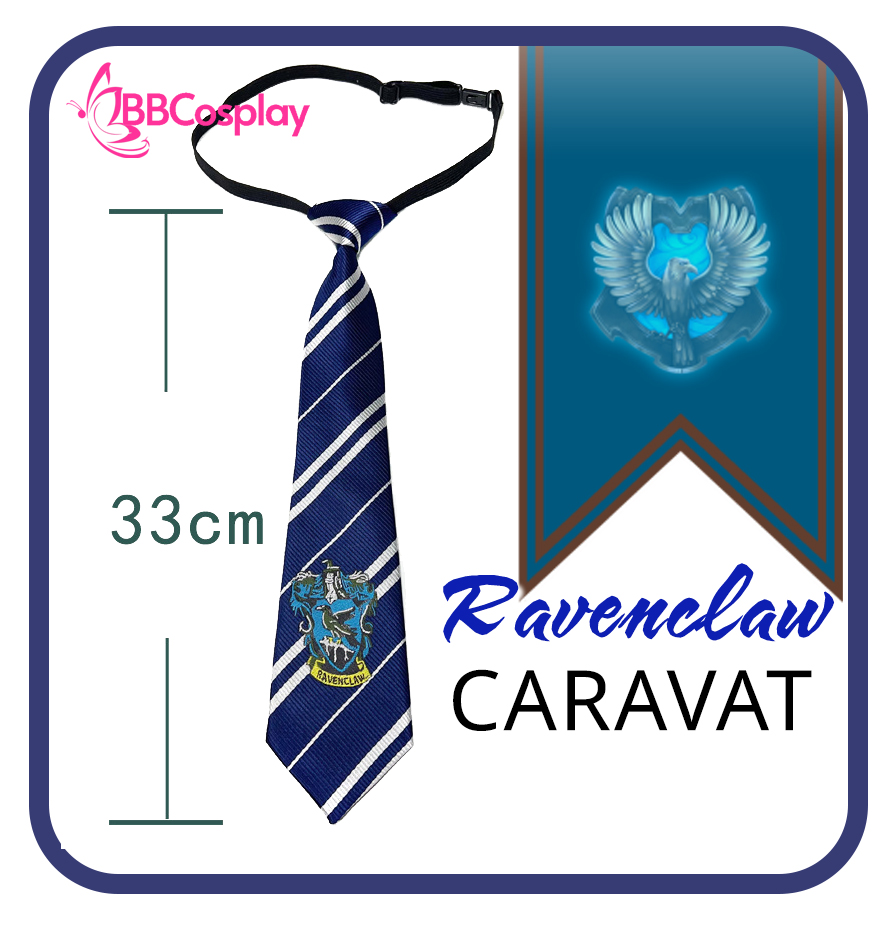 Cà Vạt Trường Phù Thuỷ Hogwarts - Rowena Ravenclaw (Có Logo)