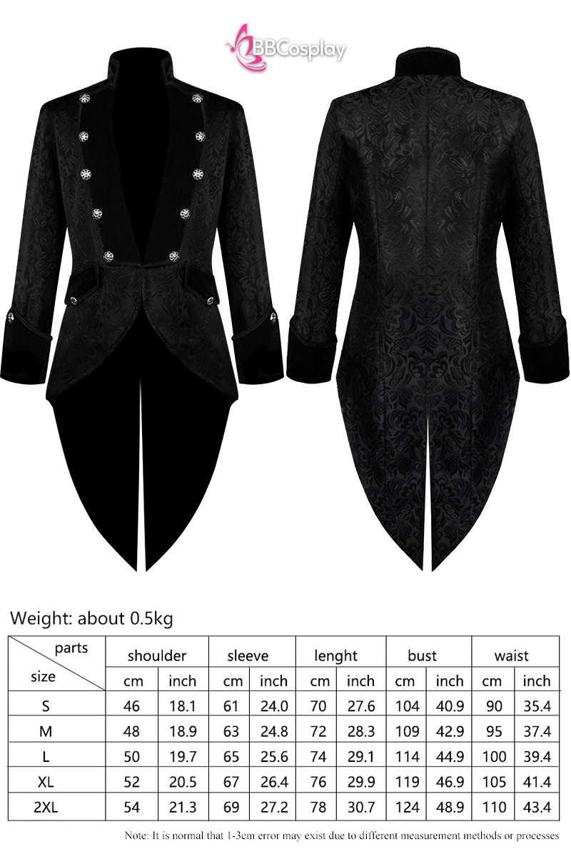 Áo Vest Châu Âu Đuôi Tôm Đen Vải Gấm Xốp Viền Cổ Nhung