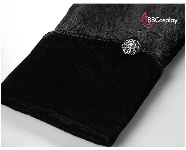 Áo Vest Châu Âu Đuôi Tôm Đen Vải Gấm Xốp Viền Cổ Nhung