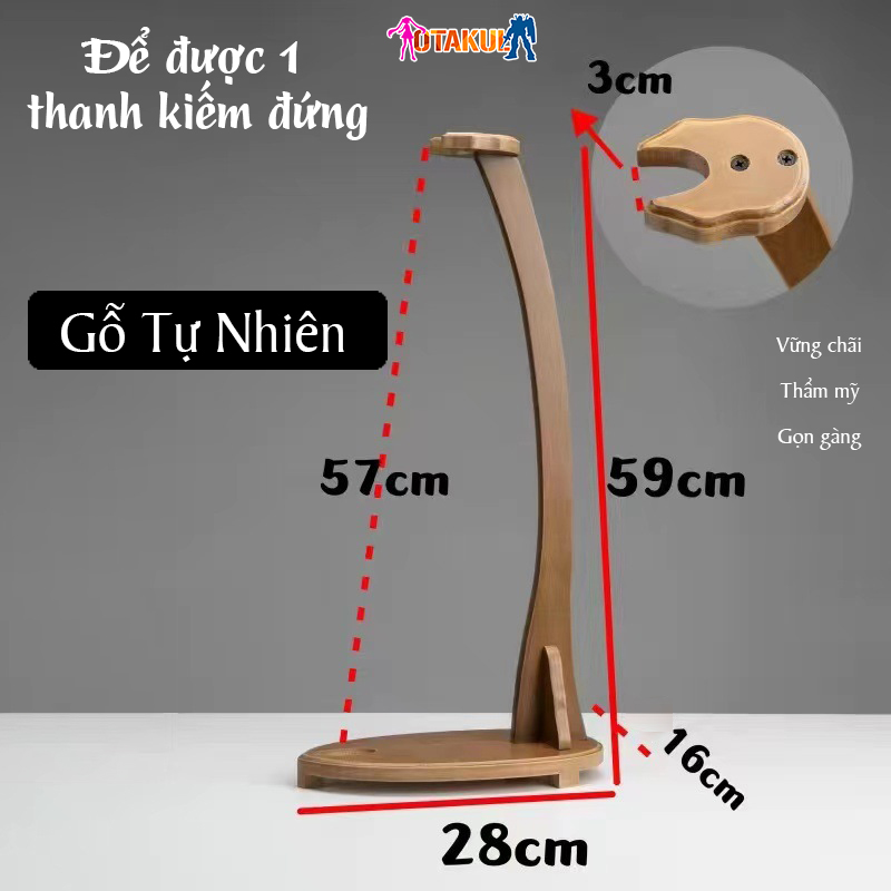Giá Để Kiếm Đứng Bằng Gỗ Tre Để Được 1 Kiếm