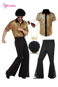 Đồ Disco - Áo Vàng Quần Đen Ống Loe