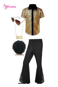 Đồ Disco - Áo Vàng Quần Đen Ống Loe