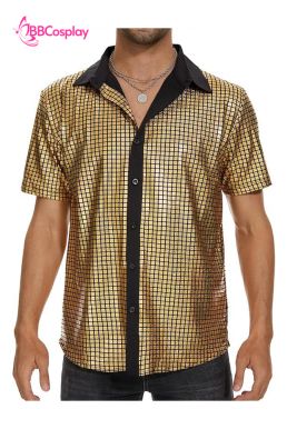 Trang Phục Disco - Áo Vàng Quần Đen Ống Loe