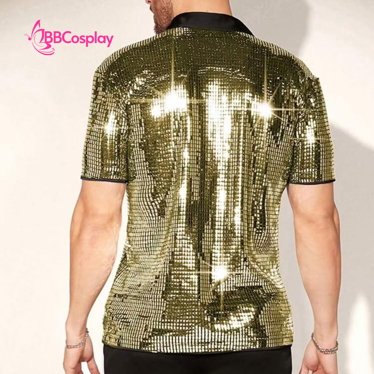 Trang Phục Disco - Áo Vàng Quần Đen Ống Loe
