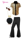 Trang Phục Disco - Áo Vàng Quần Đen Ống Loe