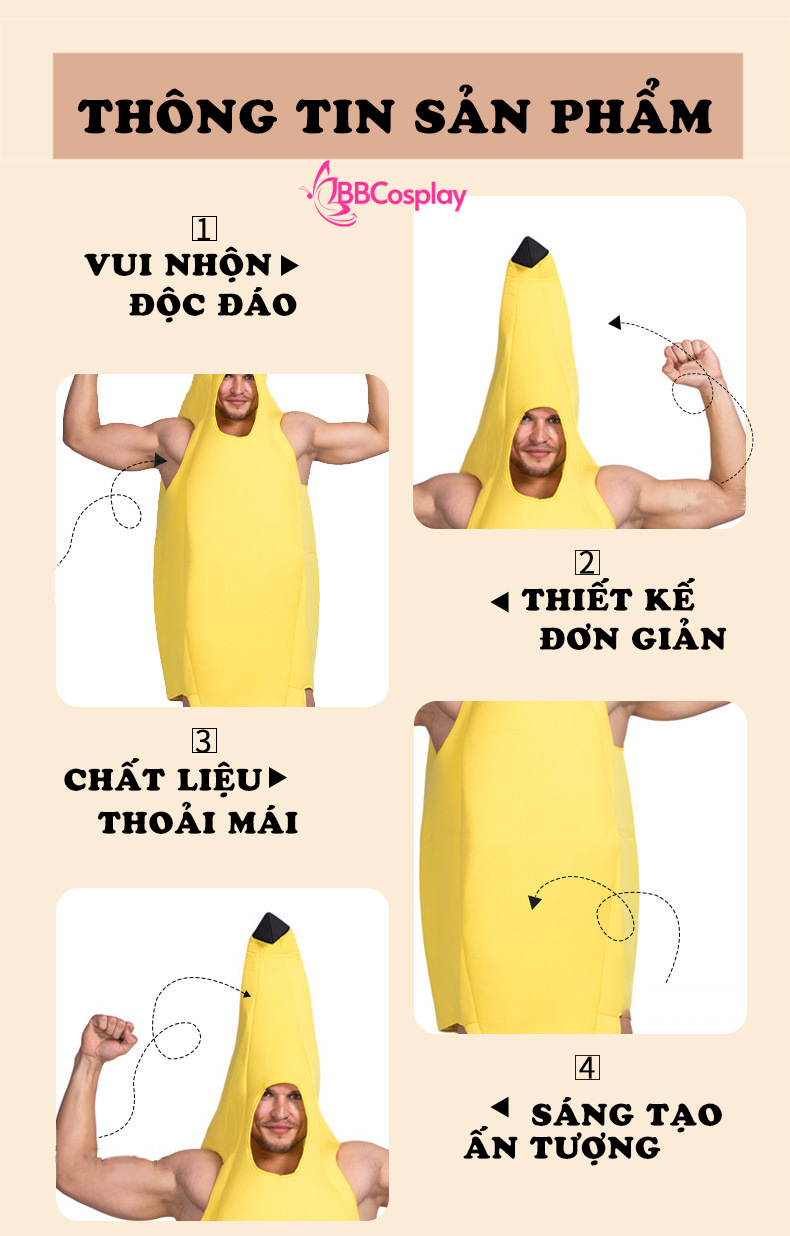 Trang Phục Trái Chuối Vui Nhộn