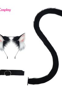 Bộ Phụ Kiện Hoá Trang Tai Và Đuôi Mèo - Màu Đen