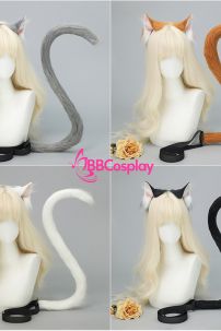 Bộ Phụ Kiện Hoá Trang Tai Và Đuôi Mèo - Màu Đen