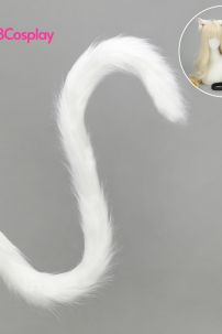 Bộ Phụ Kiện Hoá Trang Tai Và Đuôi Mèo - Màu Trắng