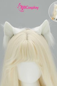 Bộ Phụ Kiện Hoá Trang Tai Và Đuôi Mèo - Màu Trắng