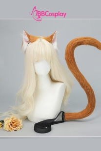 Bộ Phụ Kiện Hoá Trang Tai Và Đuôi Mèo - Màu Nâu