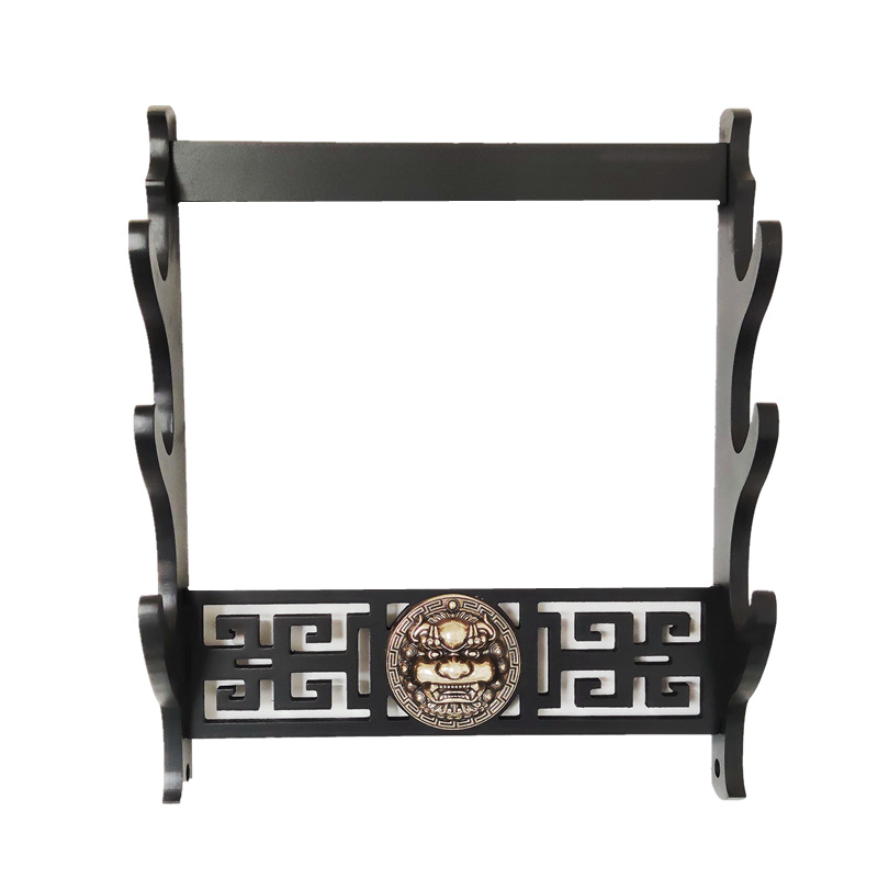 Giá Để Kiếm Treo Tường 1 Tầng CNC Khắc Hoạ Tiết Kỳ Lân Nổi 3D - Vẻ Đẹp Uy Quyền Và Sang Trọng