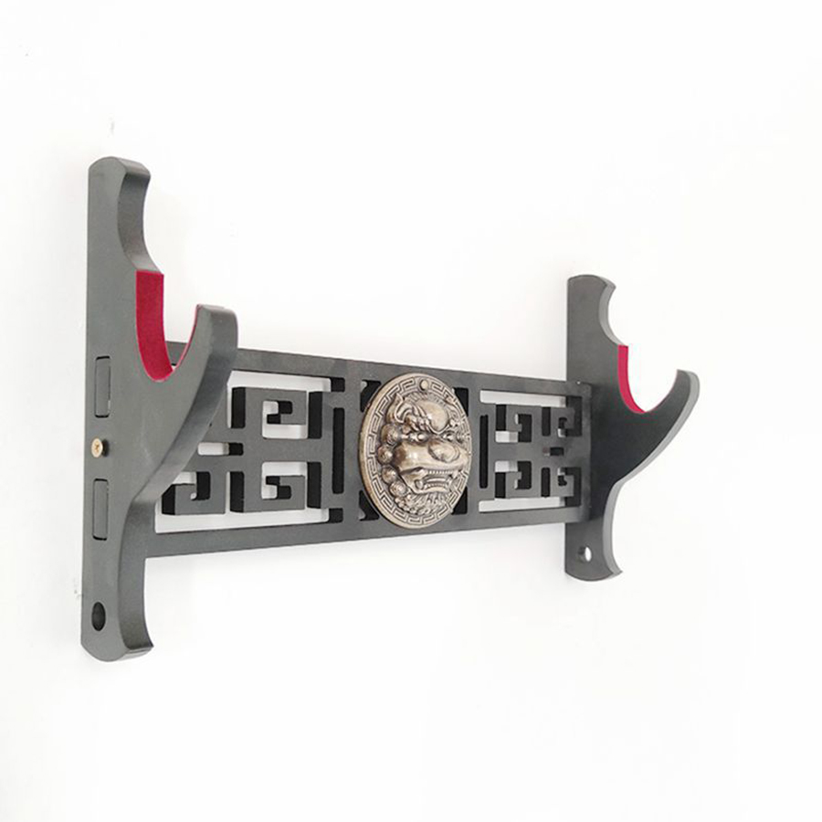 Giá Để Kiếm Treo Tường 2 Tầng CNC Khắc Hoạ Tiết Kỳ Lân Nổi 3D - Vẻ Đẹp Uy Quyền Và Sang Trọng