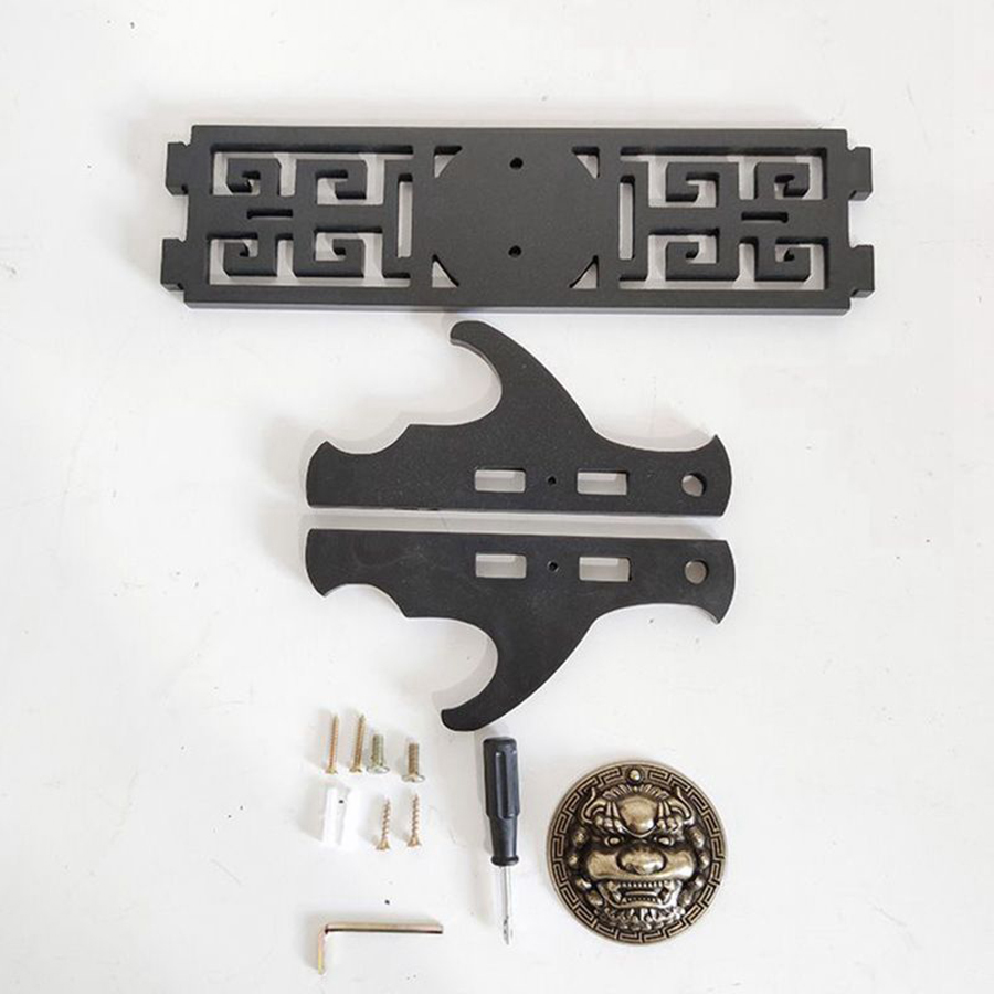 Giá Để Kiếm Treo Tường 4 Tầng CNC Khắc Hoạ Tiết Kỳ Lân Nổi 3D - Vẻ Đẹp Uy Quyền Và Sang Trọng