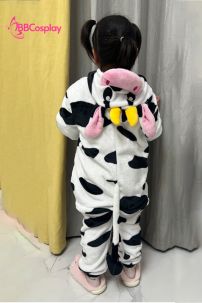 Trang Phục Hoá Trang Bò Sữa Bụng Hồng Cho Bé