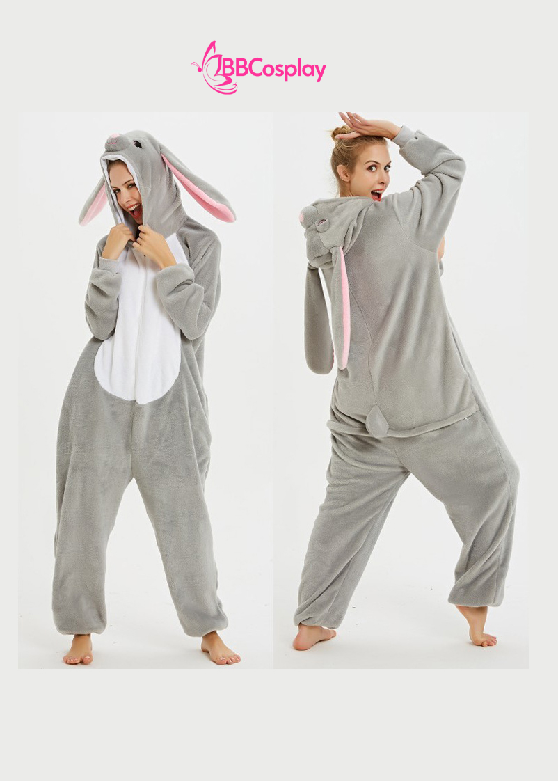 Trang Phục Thỏ Xám Tai Dài