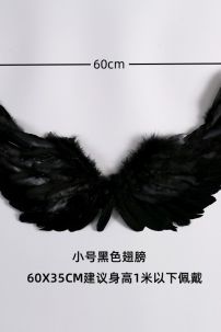 Cánh Ác Quỷ Lông Ngỗng Đen 60X30Cm