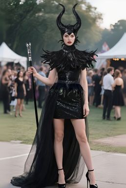 Đồ Hóa Trang Maleficent Sexy Quyến Rũ Gồm 4 Món - Trang Phục Halloween