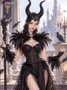 Đồ Hóa Trang Maleficent Sexy Quyến Rũ Gồm 4 Món - Trang Phục Halloween